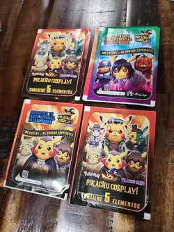 Pokemon Pikachu Cosplay Trading Cards Lot of 4 NEW Factory Sealed - Image 2