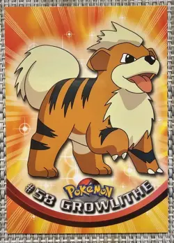 Pokemon Card Topps Chrome - Non- Holo Growlithe #58 NM - Image 1