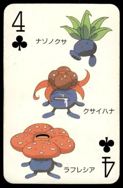 Oddish Evolution 4 of Clubs Televi Kun Poker Deck Pokemon Japanese ~ HP - Image 1