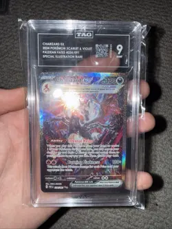 Pokemon Scarlet Violet Charizard EX Paldean Fates Sir Tag 9 Mint 234/091 - Image 1