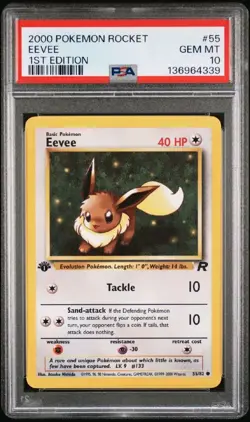 PSA 10 GEM MINT Pokemon 1st Edition Team Rocket Eevee - Image 1