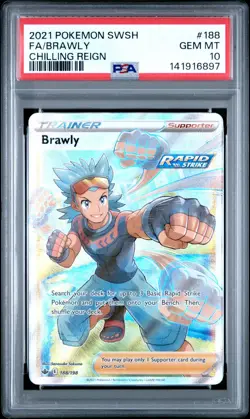Brawly 2021 Pokemon Chilling Reign #188 PSA 10 - Image 1