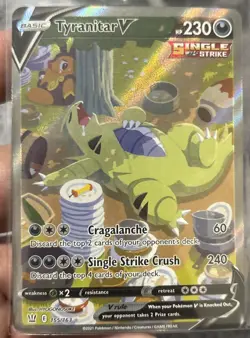 Tyranitar V (Alternate Full Art) 155/163 Swsh05: Battle Styles Holo Pokemon - Image 1