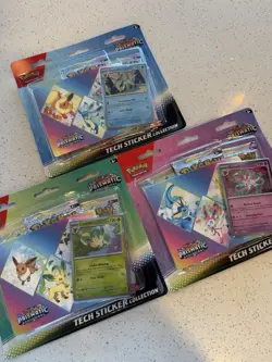 Pokemon TCG Prismatic Evolutions Sticker Collection Blister Set of 3 Boosters - Image 1