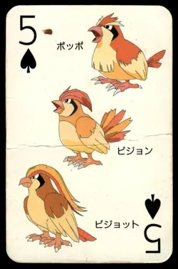 Pidgey Evolution 5 of Spades Televi Kun Poker Deck Pokemon Japanese ~ HP Creased - Image 1