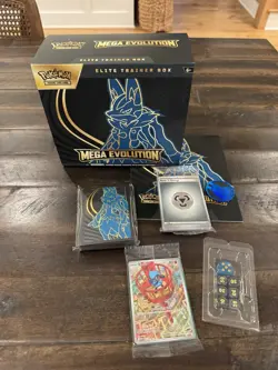 Opened Pokemon TCG Mega Evolutions Lucario ETB - WITH Sealed Riolu Promo - Image 1