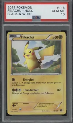 Pokemon Pikachu 115/114 2011 Black & White Secret Rare Holo PSA 10 - Image 1
