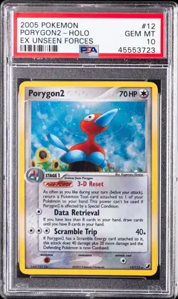 2005 POKEMON EX UNSEEN FORCES #12 PORYGON2-HOLO PSA 10 - Image 1