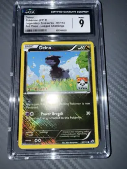 Deino 2013 Legendary Treasures 3rd League Champion Pokemon TCG CGC 9 Mint - Image 2