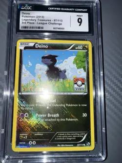 Deino 2013 Legendary Treasures 3rd League Champion Pokemon TCG CGC 9 Mint - Image 3