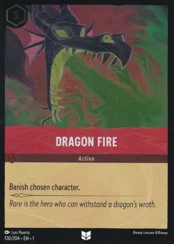 Cold Foil Dragon Fire 130/204 Uncommon Disney Lorcana - Image 1