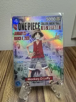 Bandai Monkey.D.Luffy One Piece CCG US Voyage Promo Card College Basketball - Image 1
