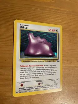 Ditto 3/62 Unlimited Fossil Holo Pokemon Card MP - Image 1
