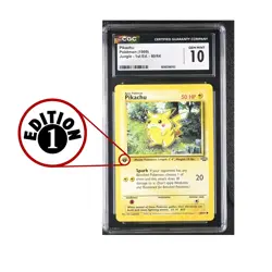 CGC GEM MINT 10 Pikachu Jungle 1st Edition 1999 60/64 Pokemon Card - Image 3