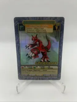 BO-164 S Growlmon Digimon 2001 Bandai TCG Holo Foil Card LP - Image 1