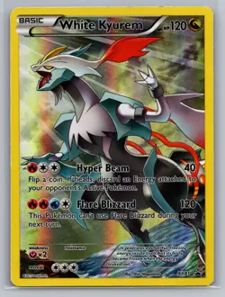 White Kyurem XY81 Black Star Promo Full Art Pokemon Card HP - Image 1