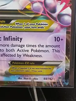 Pokemon M Mega Mewtwo EX Ultra Rare Holo TCG Card 64/162 LP - Image 4