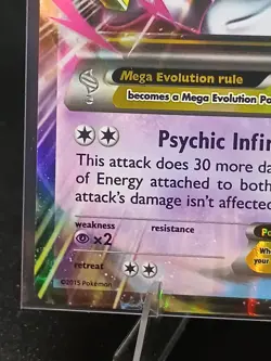 Pokemon M Mega Mewtwo EX Ultra Rare Holo TCG Card 64/162 LP - Image 5