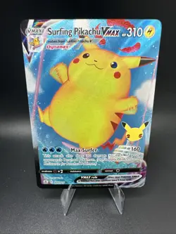 Surfing Pikachu VMAX 009/025 Ultra Rare Holo Celebrations Pokemon Card - Image 1