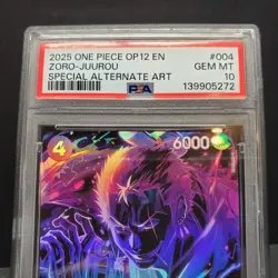 PSA 10 Zoro-Juurou OP12 #004 Special Alt Art One Piece 2025 TCG SP Card English - Image 2