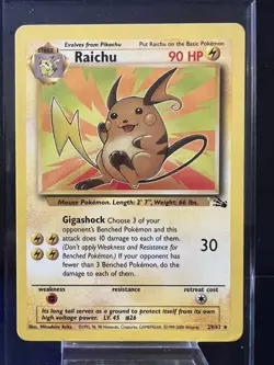 Pokemon TCG Raichu 29/62 Rare 1999-2000 Fossil - Image 1