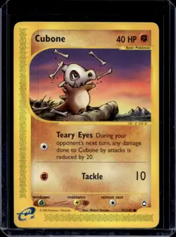 2003 Pokemon Aquapolis Cubone #72/147 - Image 1