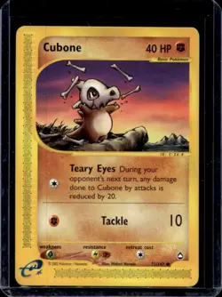 2003 Pokemon Aquapolis Cubone #72/147 - Image 1