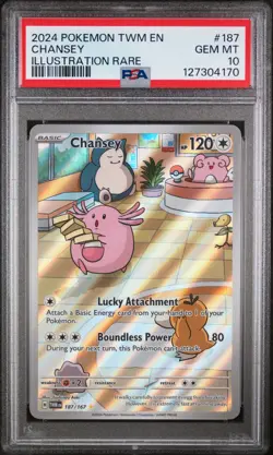 PSA 10 GEM Mint Chansey 187/167 Full Art Illustration Rare - Pokemon TWM SV06 - Image 1
