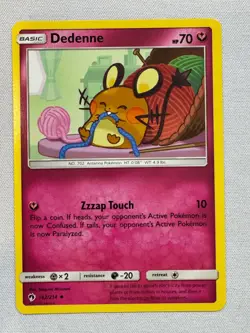 Dedenne 142/214 Uncommon Lost Thunder Pokemon Lightly Played - Image 1