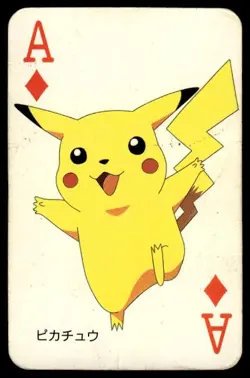 Pikachu Ace of Diamonds Televi Kun Poker Deck Pokemon Japanese ~ HP Creased - Image 1