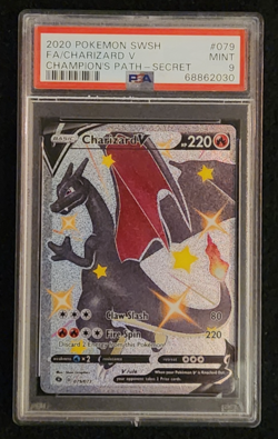 2020 Pokemon SWSH Champions Path Charizard V Secret 078/073 PSA 9 - Image 1