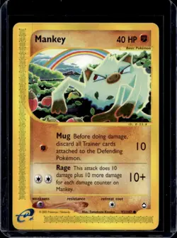 2003 Pokemon Aquapolis Mankey #92/147 - Image 1