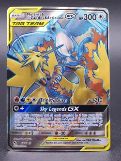 Moltres & Zapdos & Articuno GX (Full Art) 66/68 Hidden Fates Holo Pokemon - Image 1