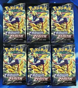 Pokemon Crown Zenith Booster Pack Lot X6 2023 Sword & Shield Nm Mint Giratina - Image 1