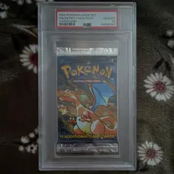 Pokemon Base Set Unlimited-Thick Font Charizard Booster Pack PSA 10 1999 - Image 1