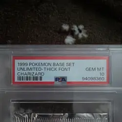Pokemon Base Set Unlimited-Thick Font Charizard Booster Pack PSA 10 1999 - Image 3