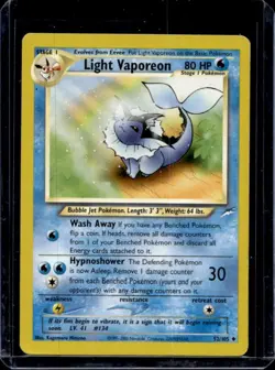 2002 Pokemon Neo Destiny Light Vaporeon #52/105 - Image 1