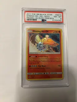 2017 POKEMON SM BLACK STAR PROMO #SM70 SHINING HO-OH-HOLO PSA 8 - Image 1