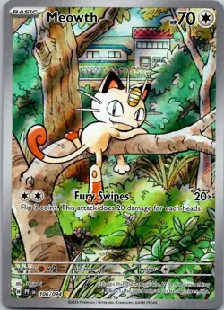 Pokemon TCG ME02: Phantasmal Flames Meowth Illustration Rare 106/094 NM - Image 1