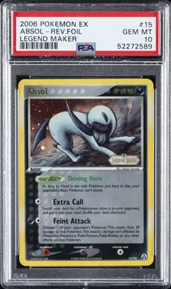 2006 POKEMON EX LEGEND MAKER #15 ABSOL-REVERSE FOIL PSA 10 - Image 1