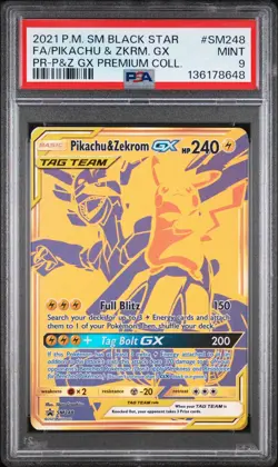 Pikachu & Zekrom GX Tag Team Full Art Promo - Pokemon - SM248 PSA 9 MINT - Image 1