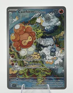 Pokemon Card - Castform Sunny Form Surging Sparks 195/191 Holo Illustration Rare - Image 1