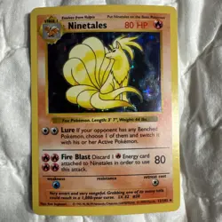 Ninetales 12/102 Holo Rare Base Set (Shadowless) Pokemon Card - Image 1