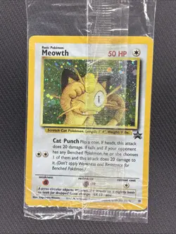 Pokemon Sealed Meowth Holo Promo Card Wotc Promo 10/53 Basic 50HP 2000 English - Image 1