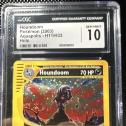 Pokemon Houndoom Aquapolis Holo Rare CGC 10 Gem Mint Graded Card H11/H32 2003 - Image 2