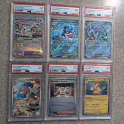 Lot of SIX PSA 9 Graded Eng Pokemon Cards 2023-2025 Sylveon, Pawmot, Suicune +++ - Image 1