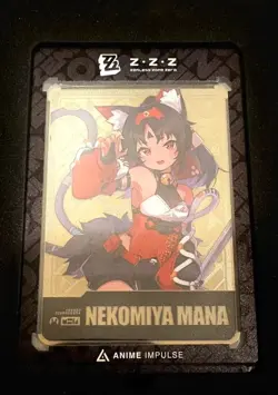 Zenless Zone Zero SILVER Nekomiya Mana Metal Card ZZZ Anime Impulse 2025 Zenless - Image 1