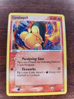 Cyndaquil Holo Ex Unseen Forces Pokemon Card WOTC NM - Mint - Image 1
