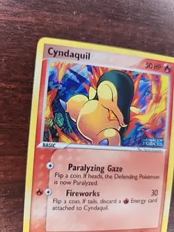 Cyndaquil Holo Ex Unseen Forces Pokemon Card WOTC NM - Mint - Image 2