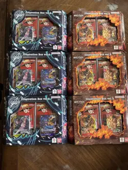 (6) One Piece Card Game Illustration Box (3) Vol 5 & (3) Vol 6 - 24 Total Packs - Image 1